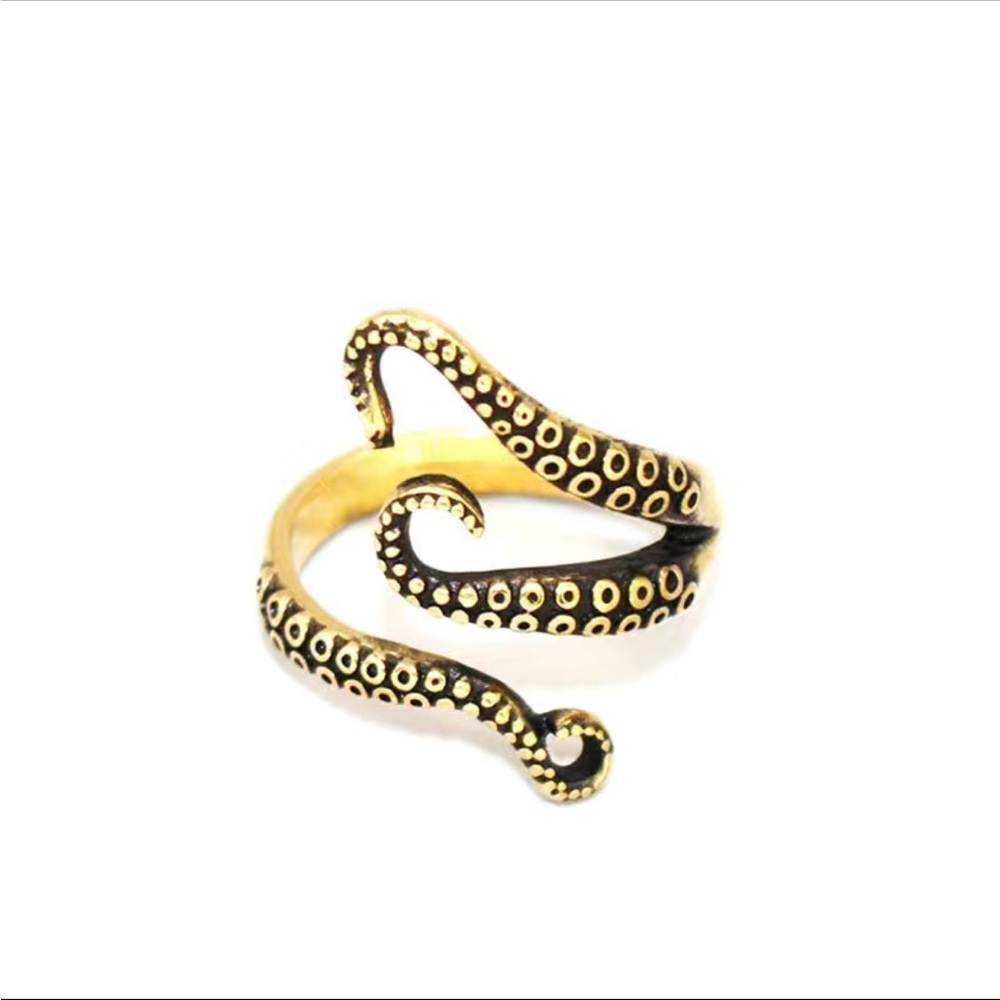 Gold Octopus Legs Wrap Unisex Ring